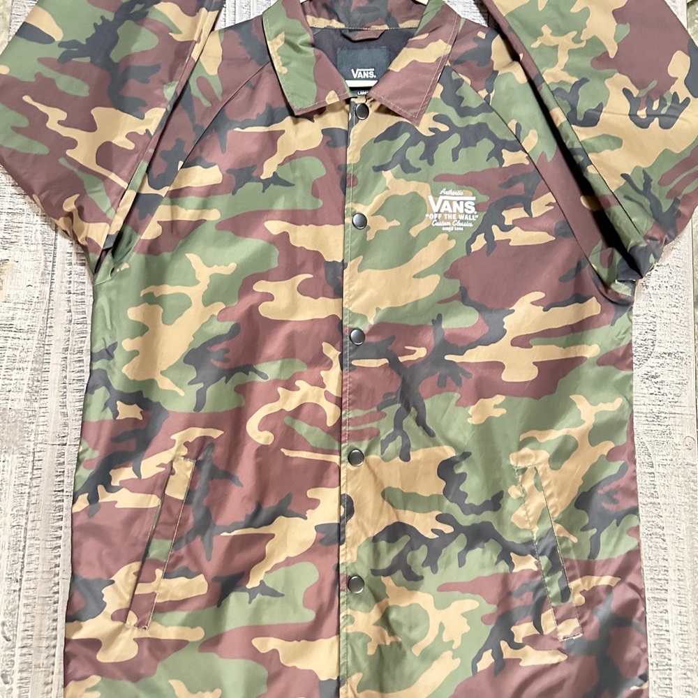 Vans Men's Green and Brown Camouflage Jacket - Picture 2 of 8